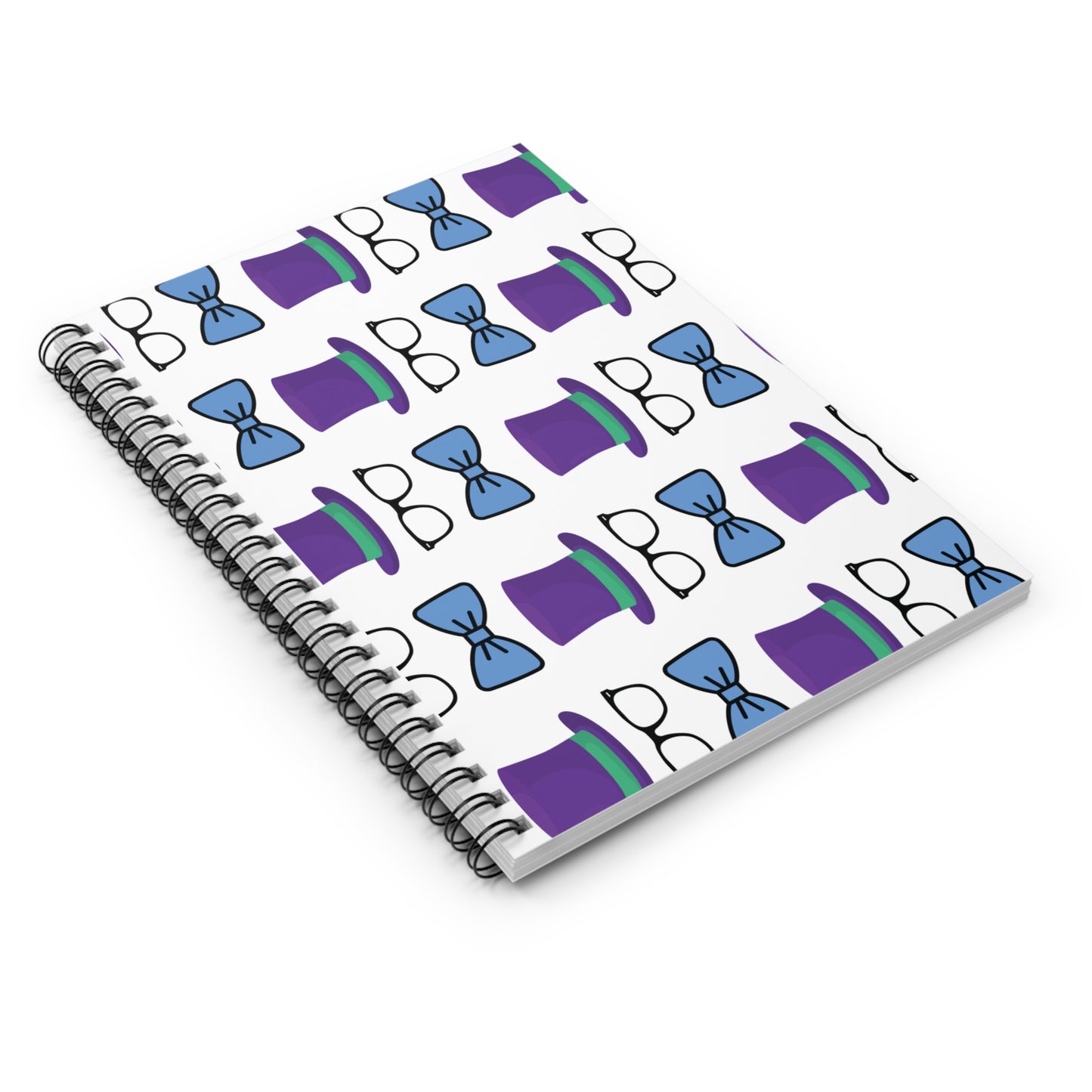 Whimsical Spiral Notebook - Fun Hat & Glasses Design for Creative Minds, Ideal for Journaling, School, Gifts, and Events
