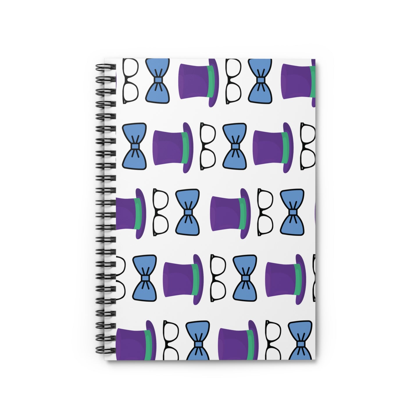 Whimsical Spiral Notebook - Fun Hat & Glasses Design for Creative Minds, Ideal for Journaling, School, Gifts, and Events